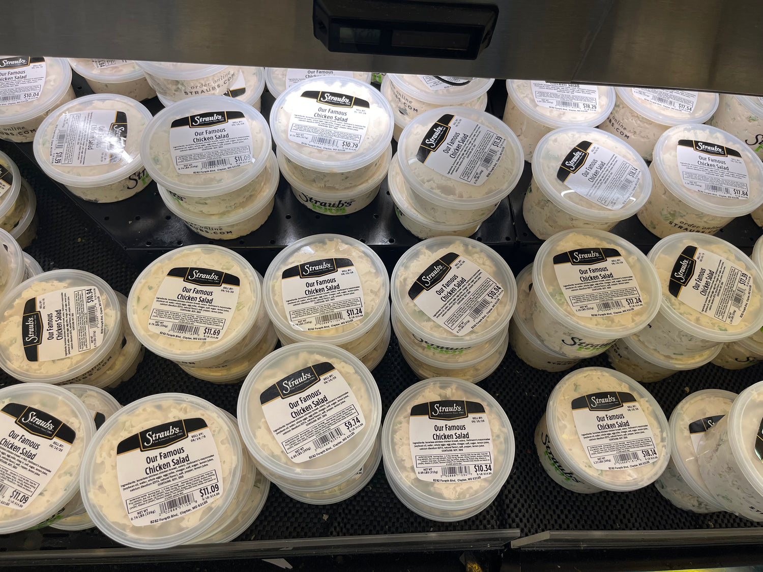 Display of Straubs food products on a shelf